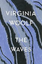 Couverture du livre 'The Waves' de Virginia Woolf, avec des motifs ondulés bleus, gris et noirs.