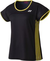 Yonex Tennisshirt Tourn Dames Polyester Zwart/geel Maat Xs