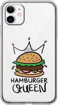 Apple Iphone 11 hamburger koningin siliconen hoesje - Transparant - Hamburger Queen