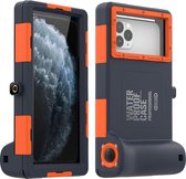Shellbox waterproof hoesje duiken universeel case onderwater waterbestendig cover - Oranje Zwart