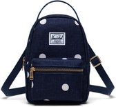 Herschel Nova Crossbody - Polka Dot Crosshatch Peacoat | schoudertas - Crossbody - 1,5L - Tijdloos en Praktisch Design - voor Dames en Heren  - Polka Dots