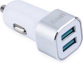 UNIQ Accessory Autolader USB 2 poorten - Snellader - Auto lader Geschikt voor Galaxy Samsung , Apple iPhone, iPad, Oppo, Huawei,Mi - Sigarettenaansteker oplader