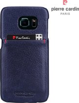 Blauw hoesje van Pierre Cardin - Backcover - Stijlvol - Leer - Galaxy S6 Edge - Luxe cover