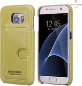 Groen hoesje van Pierre Cardin - Backcover - Stijlvol - Leer - voor de Galaxy S7 - Luxe cover