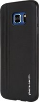 Zwart hoesje Pierre Cardin - Backcover - Stijlvol - Leer - Galaxy S7 Edge - Luxe cover