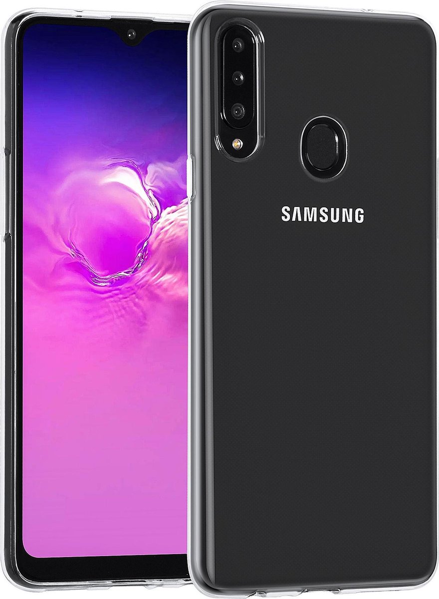 Samsung Galaxy A20s Hoes Cover TPU Siliconen Hoesje Transparant ( A510)