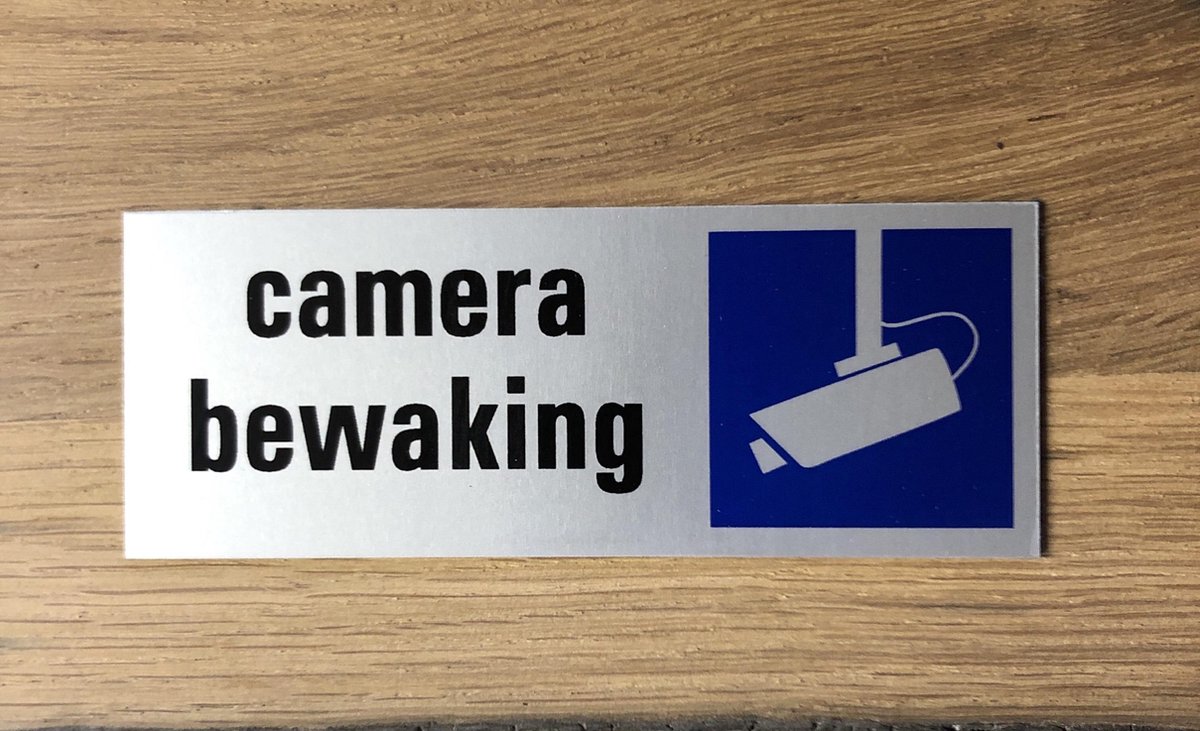 Gloed dubbel saai Camera bewaking bordje | bord camera bewaking als sticker | Aluminium |  Zelfklevend... | bol.com