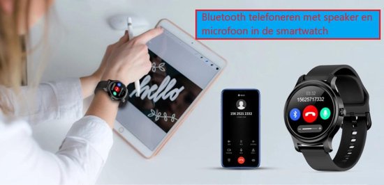 Belesy® SMART - Smartwatch Dames - Smartwatch Heren - Horloge - Stappenteller - 1.3 inch - Kleurenscherm - Full Touch - Bluetooth Bellen - Roségoud - Staal - Belesy