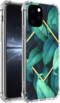 Apple iPhone 7/8/SE (2020) - Transparant/Geel TPU Tropical Forest Leaves hoesje