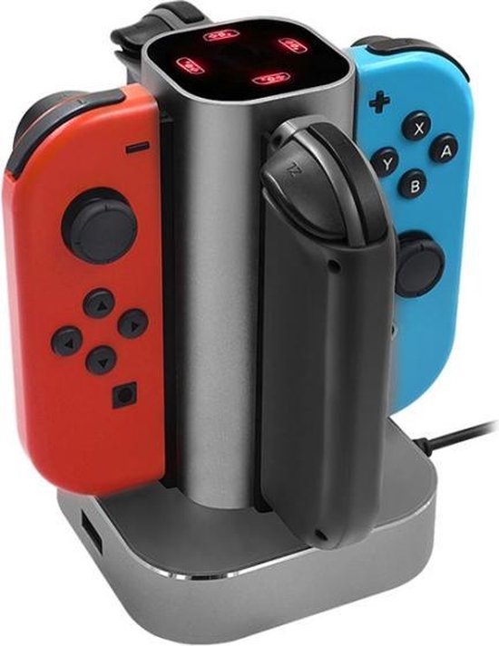 Charles Keasing weten vreugde Nintendo Switch Controller Oplader voor Joy Con Controller - Grijs | bol.com