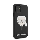 Zwart hoesje van Karl Lagerfeld - Backcover - iPhone 11 - KLHCN61GLBK - Hard Case - Silicone
