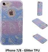 Uniek motief Glitter flower TPU Achterkant voor Apple iPhone 7/8- 8719273282434