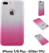 Kleurovergang Roze Glitter TPU Achterkant voor Apple iPhone 7/8 Plus