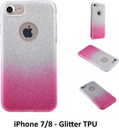 Kleurovergang Roze Glitter TPU Achterkant voor Apple iPhone 7/8