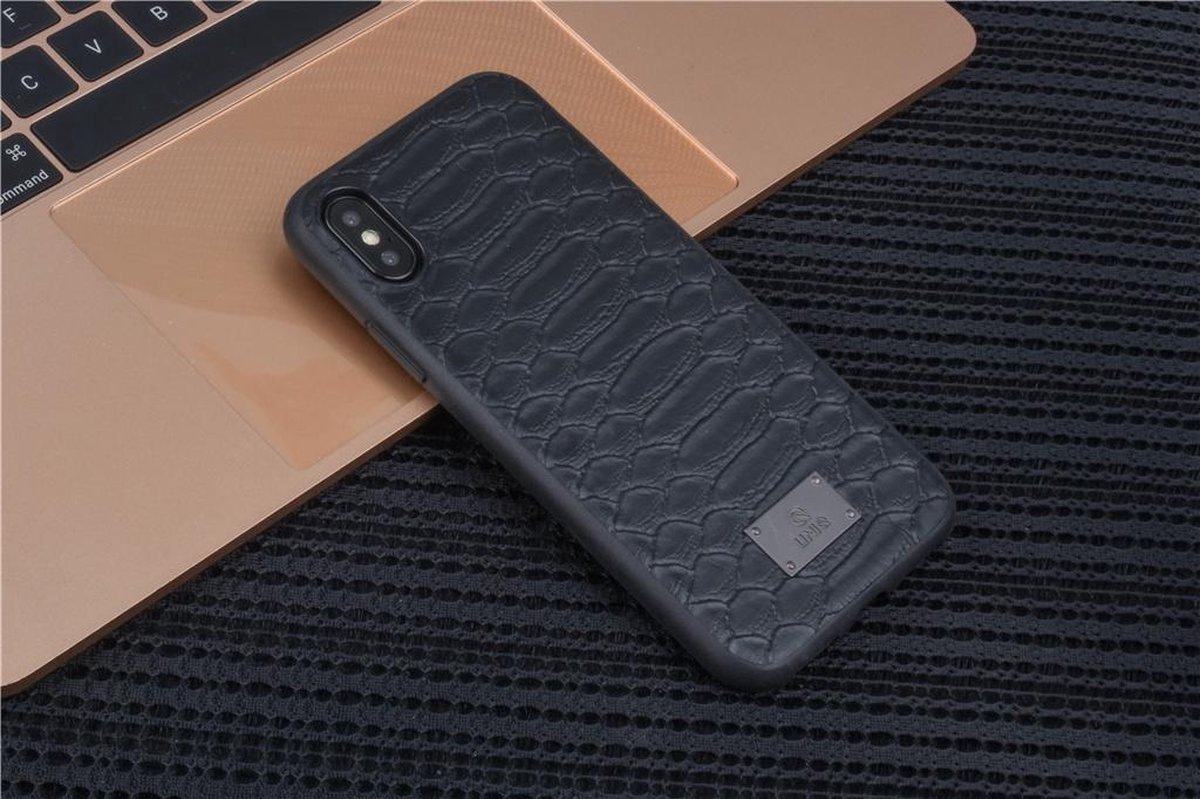 UNIQ Accessory iPhone X-Xs Kunstleer Hard Case Back cover - Zwart