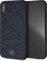 Blauw hoesje van Mercedes-Benz - Backcover - Avantgarde - Leer - iPhone Xs Max - Silicone rand