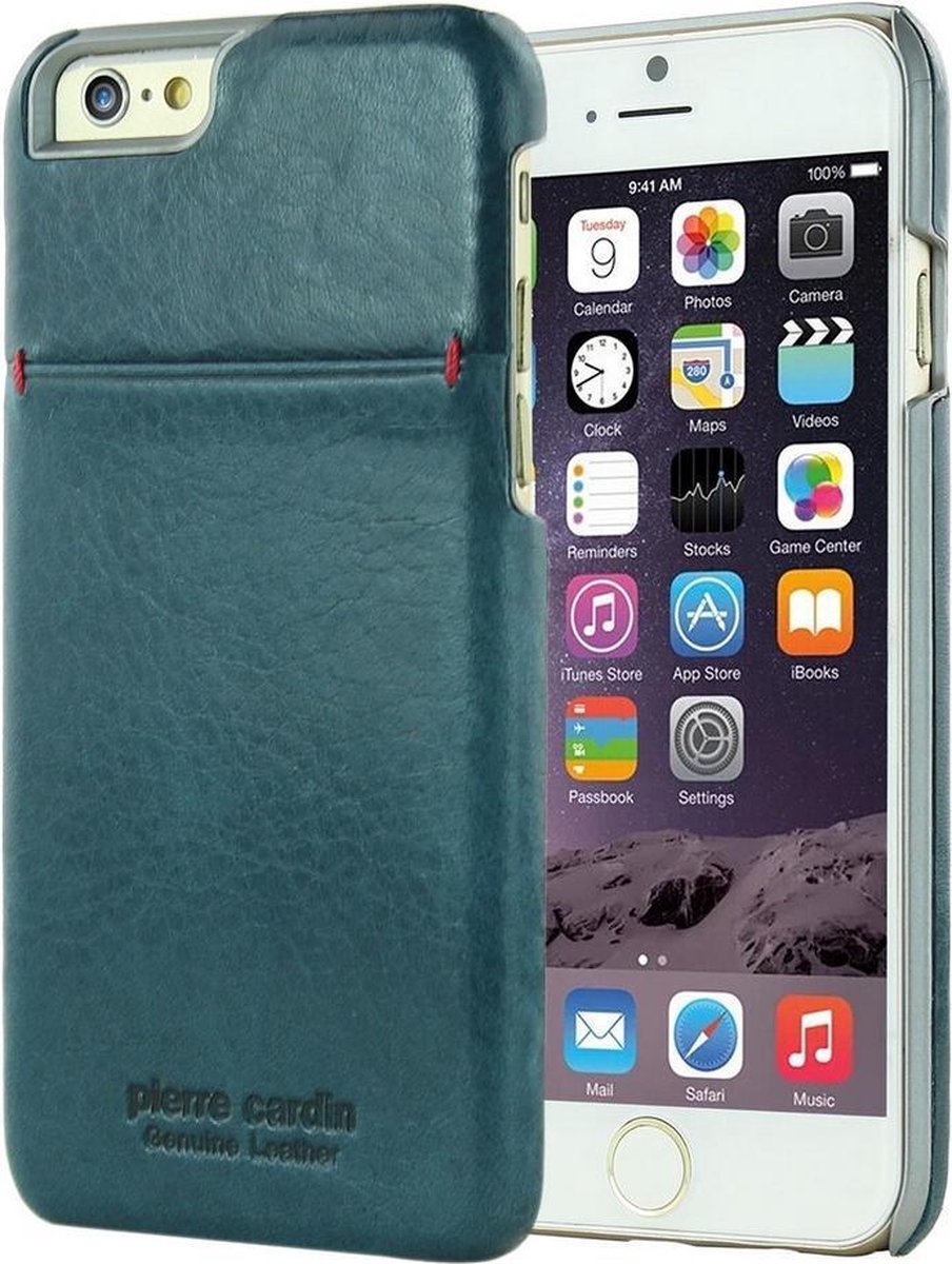 Blauw hoesje van Pierre Cardin - Backcover - Leer - iPhone 6-6S Plus - Luxe cover