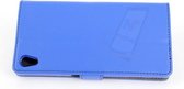 Blauw hoesje Sony Xperia Z5 Book Case - Pasjeshouder - Magneetsluiting