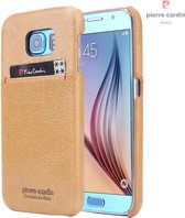 Geel hoesje van Pierre Cardin - Backcover - Stijlvol - Leer - Galaxy S6 - Luxe cover