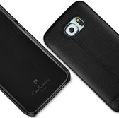 Zwart hoesje van Pierre Cardin - Backcover - Stijlvol - Leer - Galaxy S6 - Luxe cover