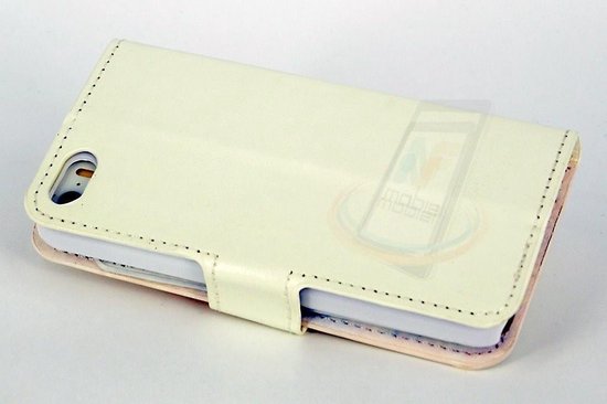 Wit hoesje voor de iPhone 5-5s-SE - Book Case - Pasjeshouder - Magneetsluiting