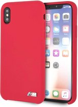 Rood hoesje BMW - Backcover - iPhone X-Xs - Hard Case - Logo M