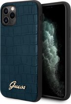 Blauw hoesje van Guess - Backcover - iPhone 11 Pro- GUHCN58PCUMLCRBL