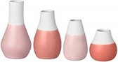 Mini pastel vases Set of 4pcs red dia:4cm Height:4,5-8cm
