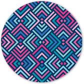 Wooncirkel - Retro Patroon - Blauw & Roze (⌀ 40cm)