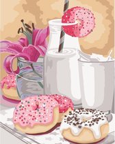 Schilderen op nummer melk,donuts