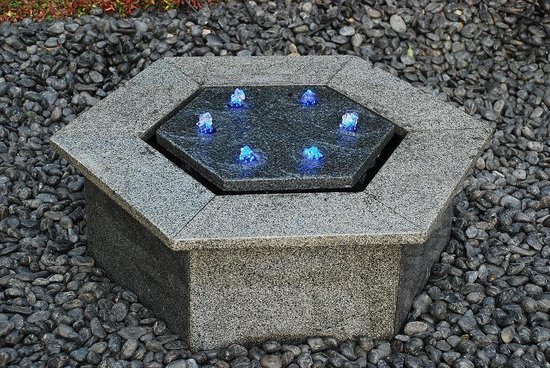 waterornament/fontein graniet Hexagon 90 cm