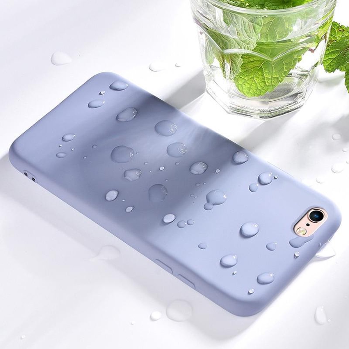 IPhone Hoesje SE 2020 Licht Blauw Luxe Vloeibare Siliconen Case Voor Iphone 2020 Back Cover