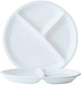 Arcoroc Restaurant Uni Servies - Borden met 3 Delen - Diner - Wit - 25,5cm - Opaal - (set van 6) En Yourkitchen E-kookboek - Heerlijke Smulrecepten