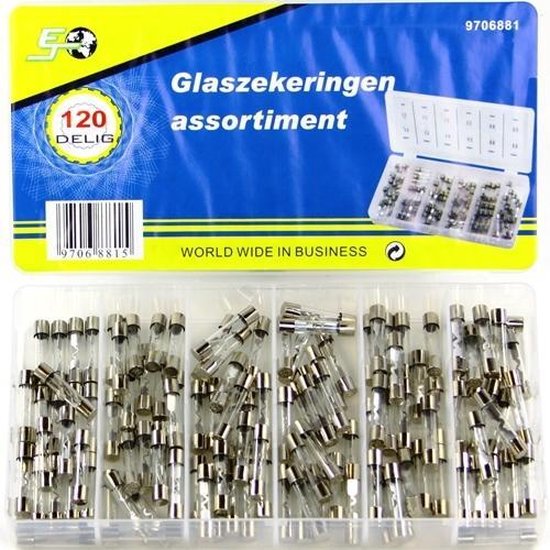 QWORK® Kfz-Sicherungssatz, 120-teilig, Standard Flachsicherungen für Wohnmobile und Autos (2 A/3 A/5 A/7,5 A/10 A/15 A/20 A/25 A/30 A/35 A/40 A