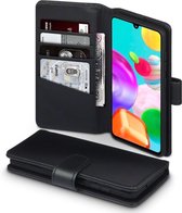 Samsung Galaxy A41 hoesje, MobyDefend luxe echt leren wallet bookcase, Zwart | GSM Hoesje / Telefoonhoesje Geschikt Voor: Samsung Galaxy A41