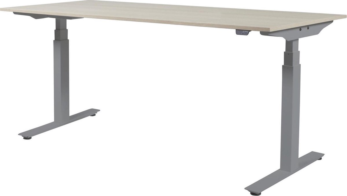 Zit Sta Bureau - Plus Elektrisch 180x80 eik - alu frame