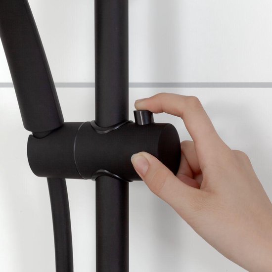 Tiger Twiss Doucheset - Regendouche Ø 30 cm - Handdouche Ø 12 cm - Met thermostaatkraan - 3 standen - Mat zwart