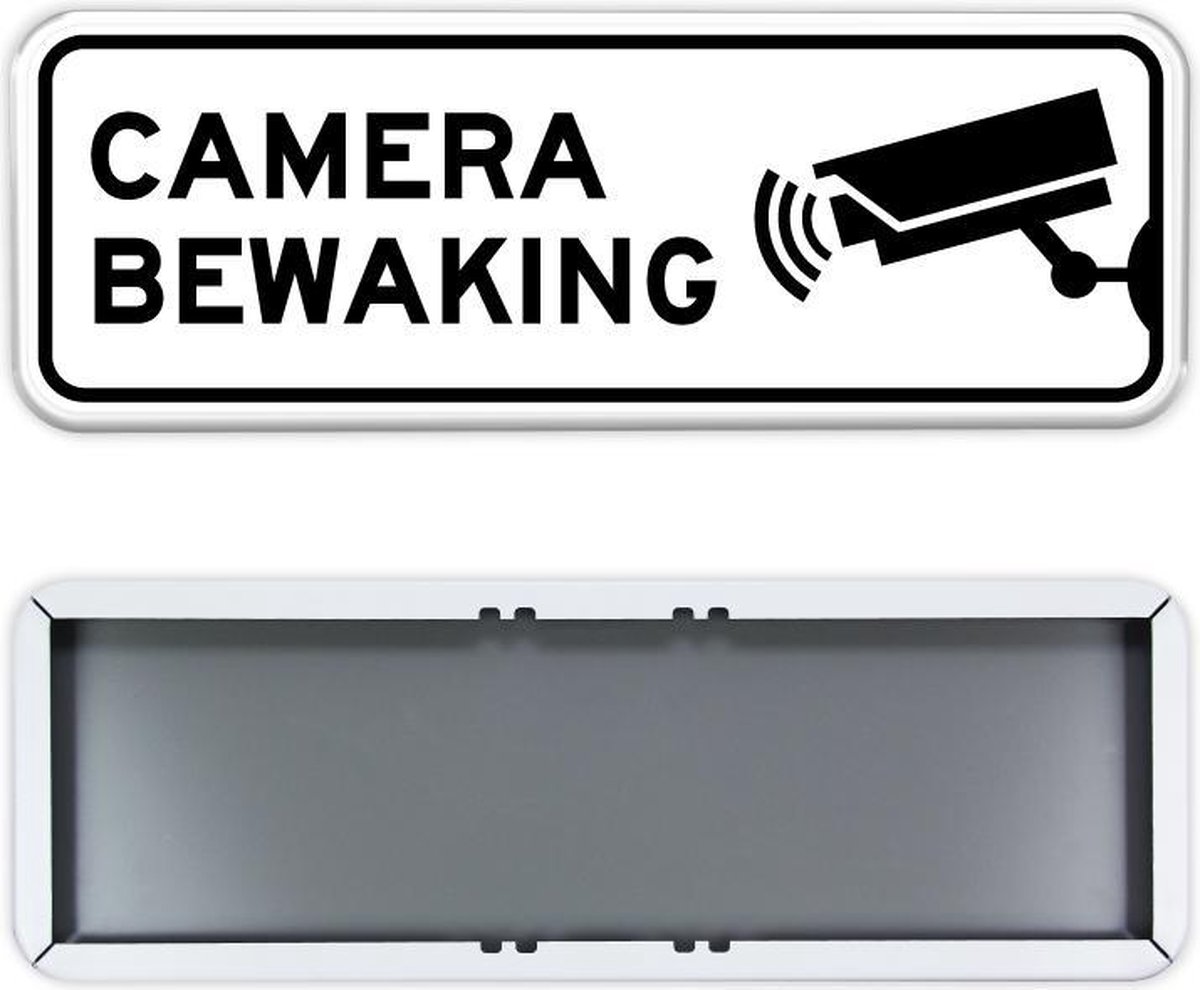 Parkeerbord Camerabewaking 60x20cm - Stevig aluminium bord met dubbel omgezette rand