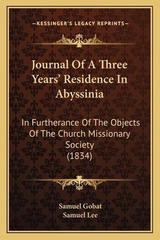 Journal of a Three Years' Residence in Abyssinia - cover
