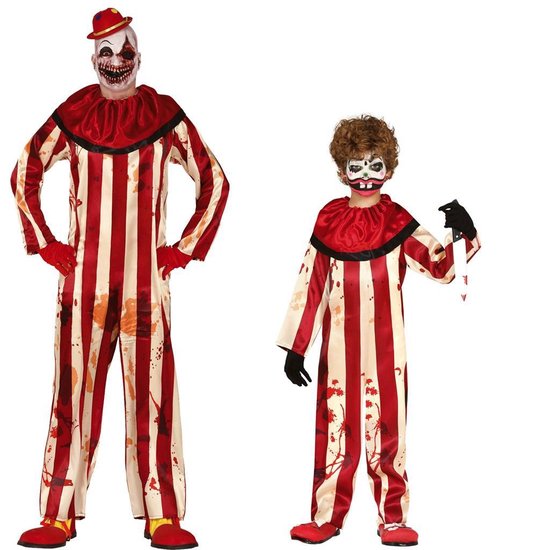 Fiestas Guirca - Striped Killer Clown heren (maat 48-50)