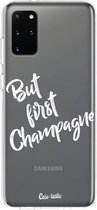 Casetastic Samsung Galaxy S20 Plus 4G/5G Hoesje - Softcover Hoesje met Design - But First Champagne Print