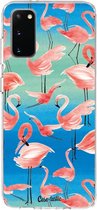 Casetastic Samsung Galaxy S20 4G/5G Hoesje - Softcover Hoesje met Design - Flamingo Vibe Print