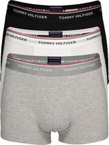 Tommy Hilfiger trunks (3-pack) - heren boxers normale lengte - zwart - wit en grijs -  Maat: M