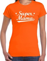 Super mama cadeau t-shirt oranje dames S