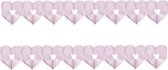 2x stuks roze papieren hartjes thema slingers van 6 meter - Feestartikelen/versiering