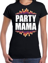Party mama fun tekst t-shirt zwart dames L