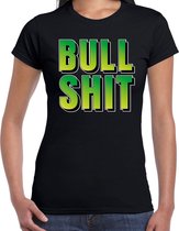 Bullshit fun tekst t-shirt zwart dames M