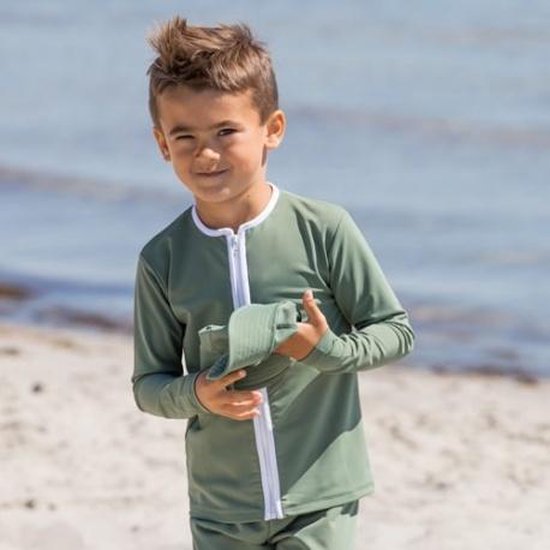 Petit Crabe UV shirt lange mouw met rits- Army Kleding maten in