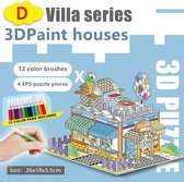 3D Puzzel ‘Villa B&C 2 in 1 Set’ Speelgoed voor kinderen - Jongens En Meisjes - Voertuigen - Villa - Kasteel - Tekenen - Kleuren - Knutselen - Vanaf 3 Jaar Oud - Leerzaam