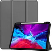 iPad Hoes voor Apple iPad Pro 2020 Hoes Cover - 11 inch - Tri-Fold Book Case - Apple Pencil Houder - Grijs